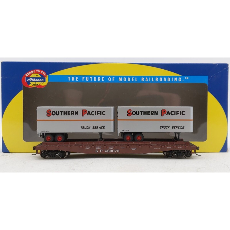 Athearn 96362 HO Southern Pacific RTR 50′ Flat Car with 2 25′ Trailers #563073 LN/Box