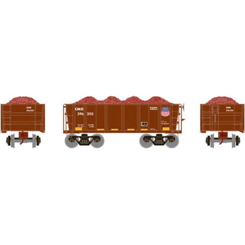 Athearn 97737 HO Union Pacific RTR 26′ Ore Car Low Side with Load #396350 NIB