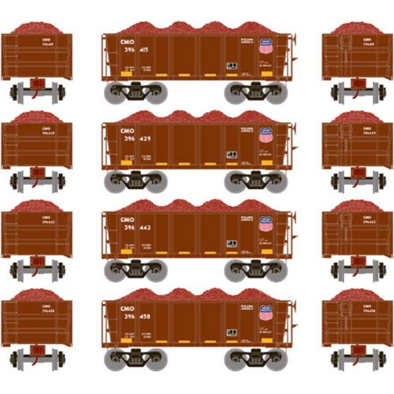 Athearn 97739 HO Union Pacific RTR 26′ Ore Car Low Side with Load #2 (4) NIB