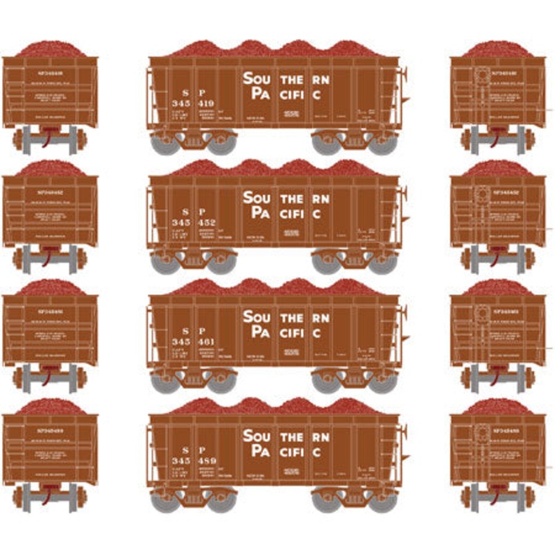 Athearn 97744 HO Southern Pacific RTR 26′ Ore Car Low Side with Load #3 (4) NIB