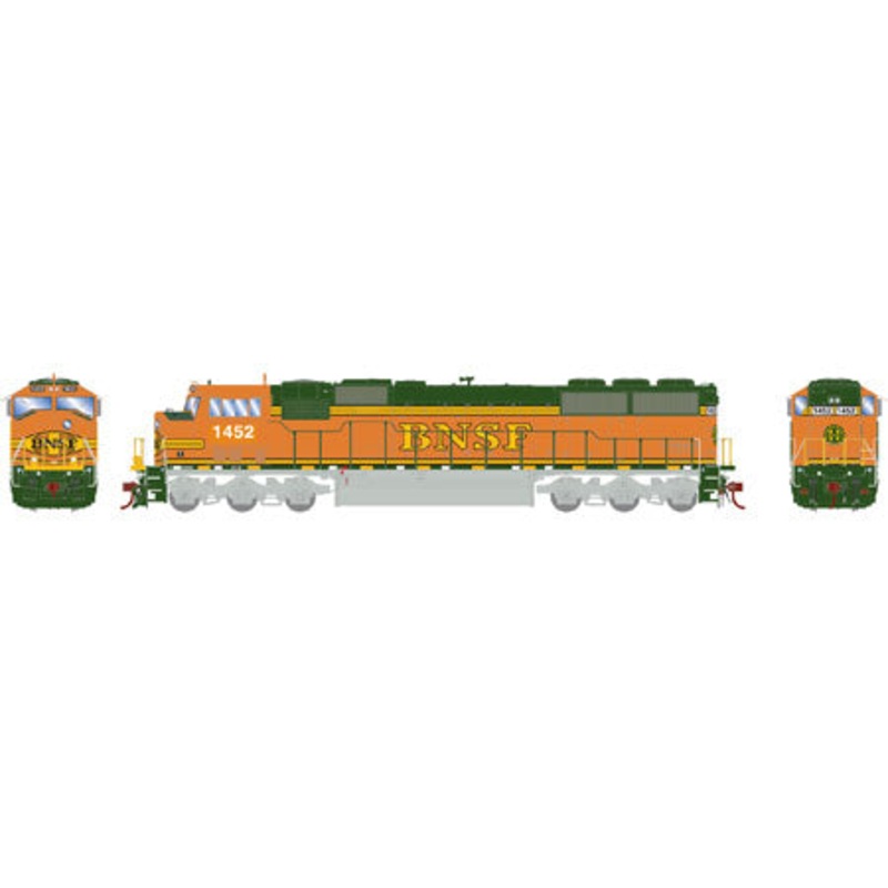 Athearn G67426 HO BNSF RTR SD60M Diesel Locomotive with DCC & Sound #1452 MT/Box
