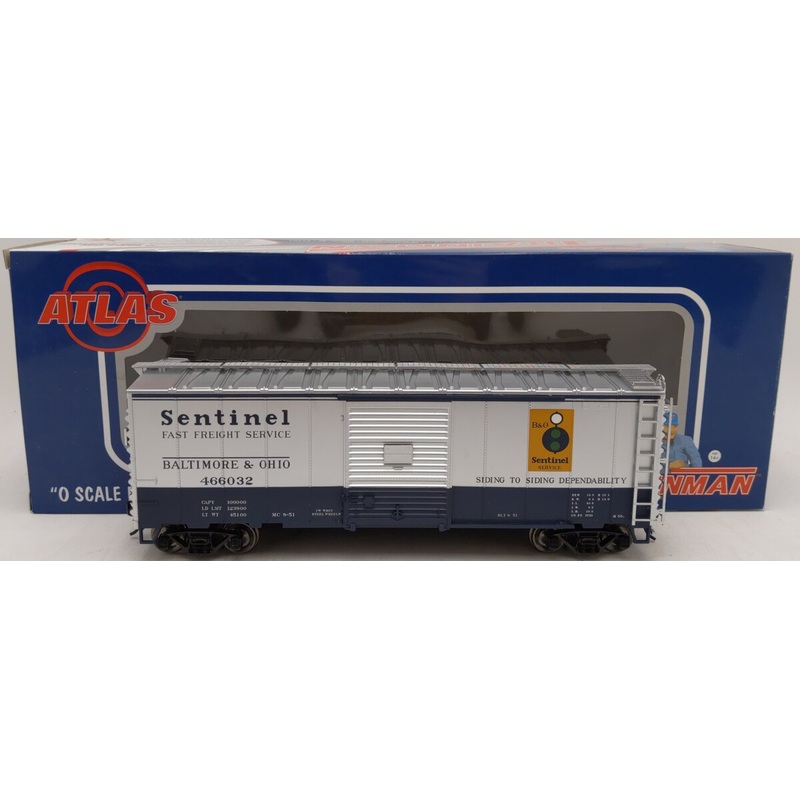 Atlas 0572-1 O Baltimore & Ohio B&O 40′ Sliding-Door Boxcar 466032 (2-Rail) LN/Box