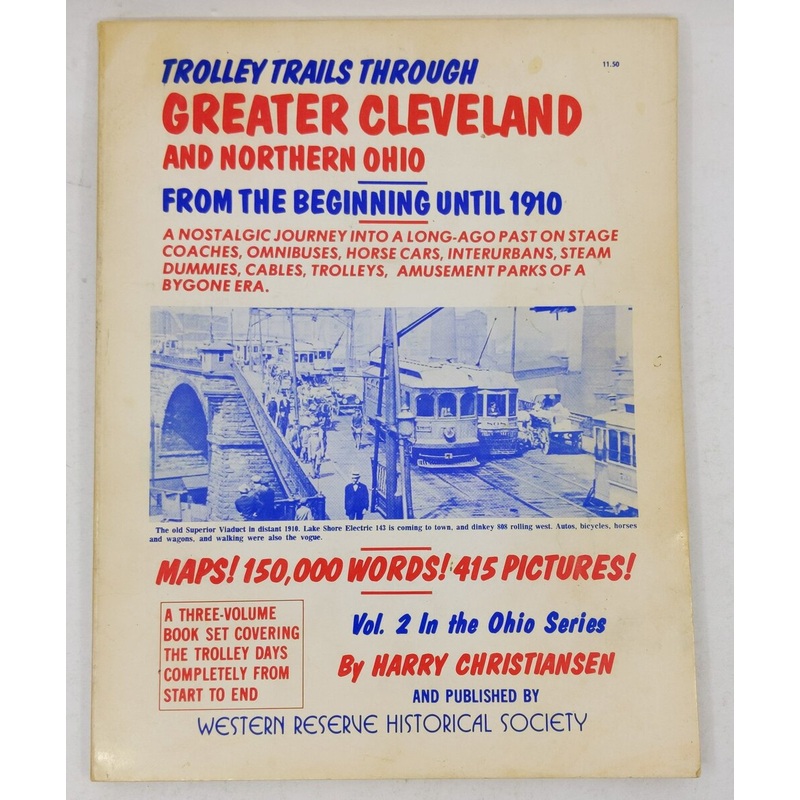 Trolley Trails Through Greater Cleveland and Northern Ohio Paperback Book VG