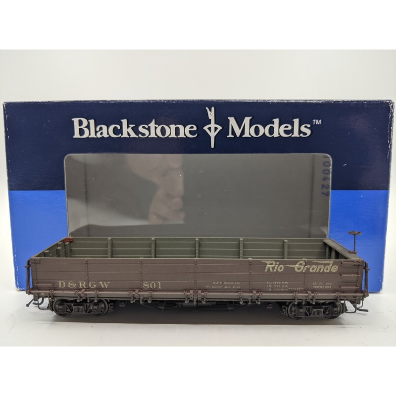Blackstone Models B340551W HOn3 Scale D&RGW Weathered Drop Bottom Gondola #801 LN/Box