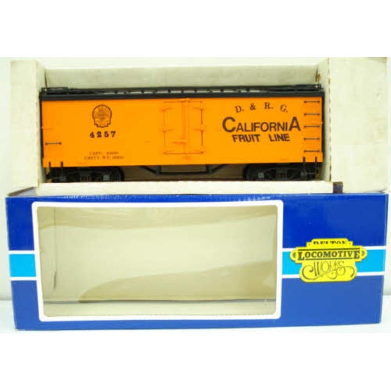 Delton 4257 G Scale D&RG California Fruit Line Refrigerator Car EX/Box