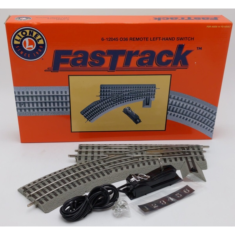 Lionel 6-12045 O O36 Left Hand Remote-Control FasTrack Curved Switch Turnout EX/Box