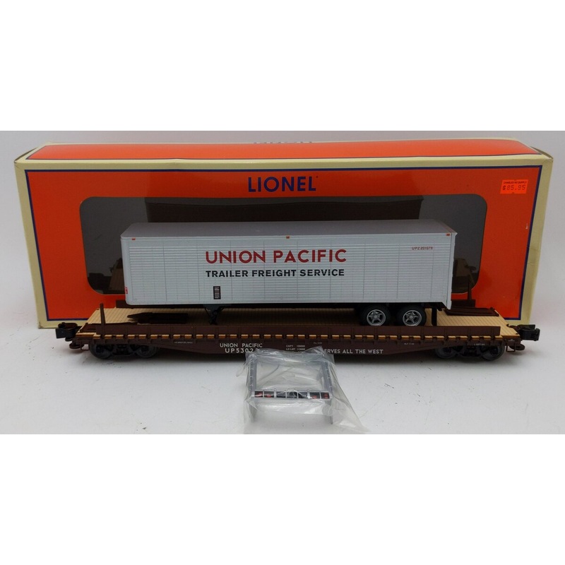 Lionel 6-84877 O Union Pacific 50′ Flatcar PS-4 with 40′ Trailer #53022 LN/Box