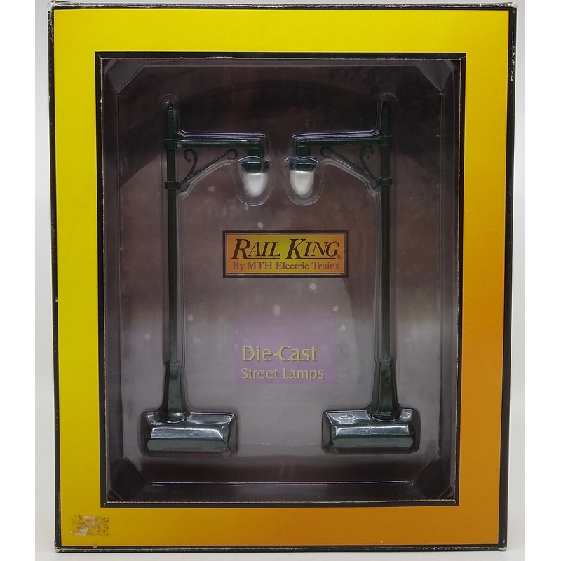 MTH 30-1065 O #64 Dark Green Highway Lamp Set (Pack of 2) EX/Box