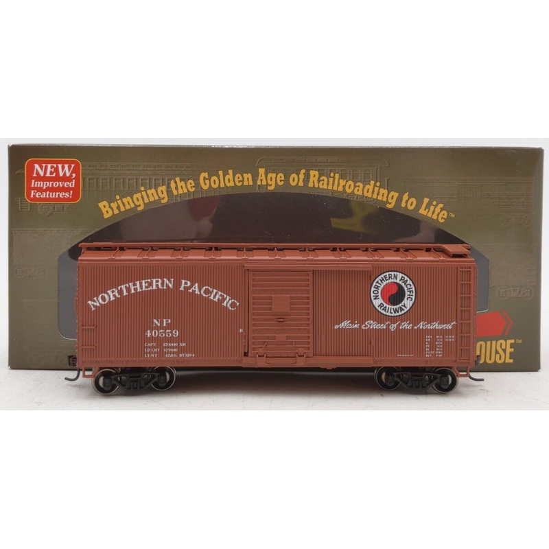 Roundhouse 84691 HO Northern Pacific RTR 40′ Wood Boxcar #40559 LN/Box