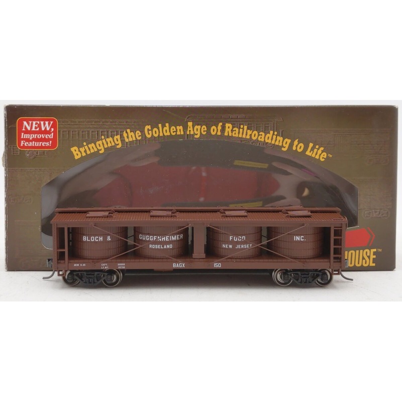 Roundhouse 85263 HO RTR 40′ Pickle Car, Bloch & Guggenheimer #150 LN/Box