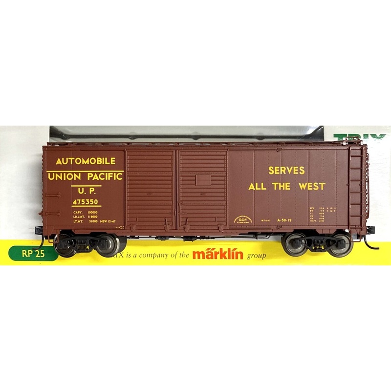 Trix 24902-14 HO Scale Union Pacific Double Door Automobile Boxcar #475350 LN/Box