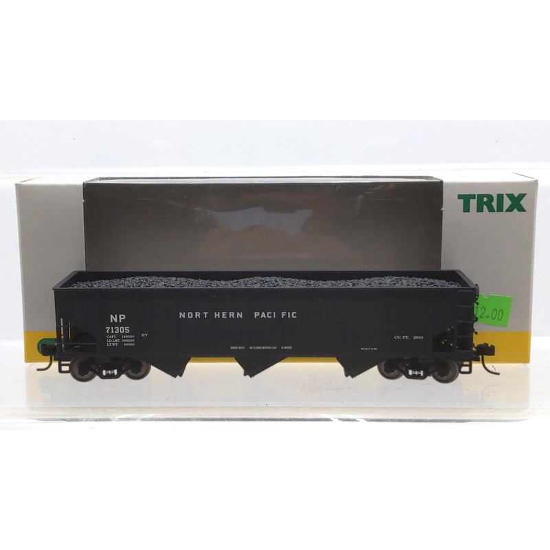 Trix 24902-20 HO Scale Northern Pacific 3-Bay Hopper #71305 w/Coal Load LN/Box
