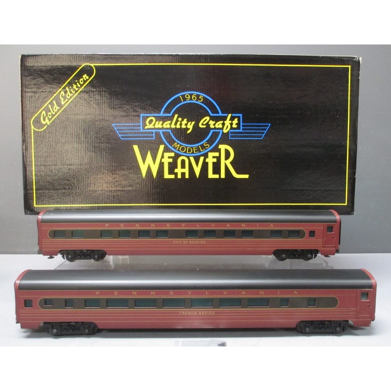 Weaver G1604-L O PRR French Rapids/City of Reading Passenger Car Add-On Set LN/Box