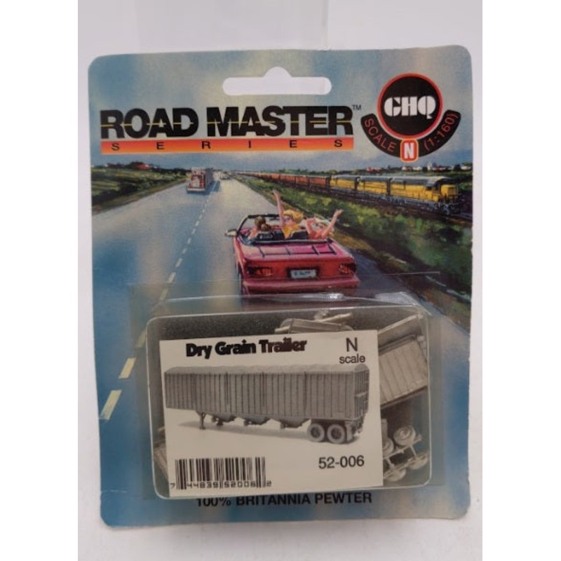 GHQ 52-006 N Scale Road Master SeriesDry Grain Trailer Unpainted Pewter Kit