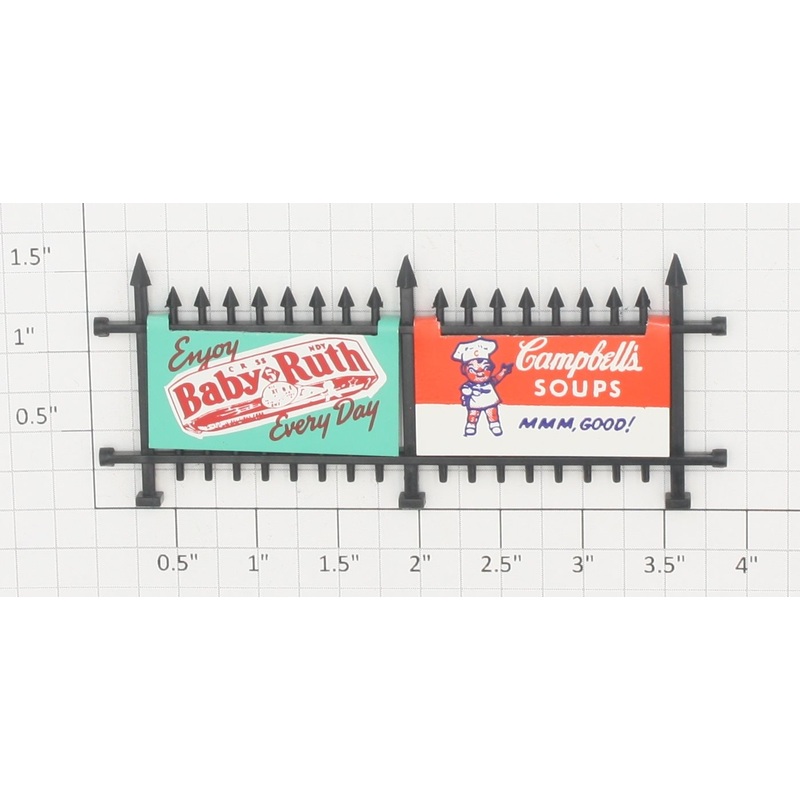Lionel 156-5ABX Fence with Baby Ruth and Campbell Soups Signs