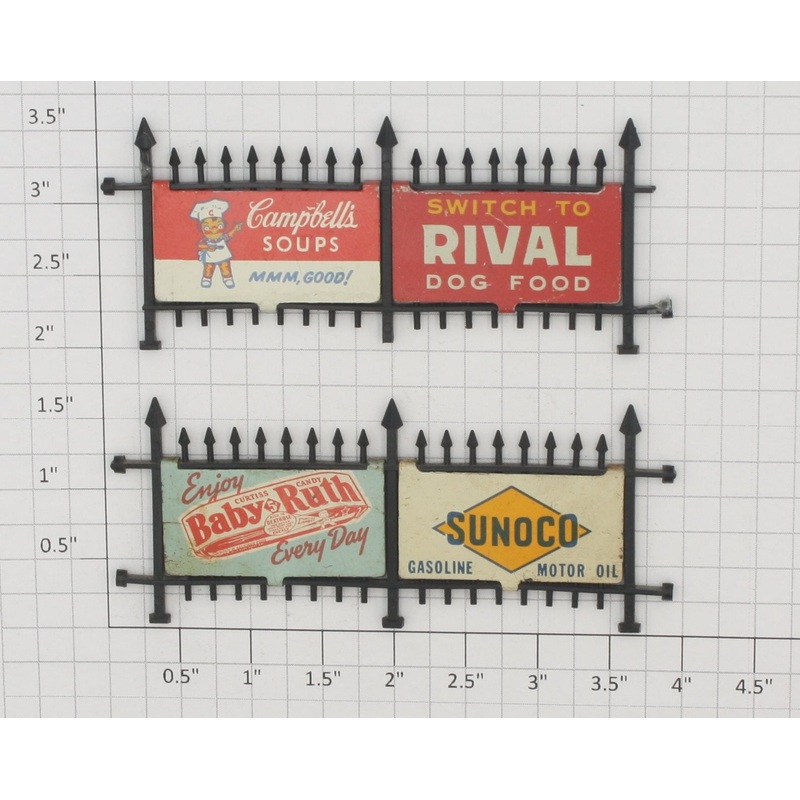 Lionel 156-5CX Fence with Original Signs / Billboards (Set of 2)