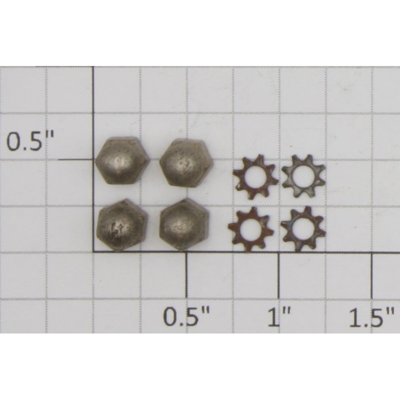 Lionel 3356-66 Horse Corral Cap Nuts with Lock Washers (Bag of 4)