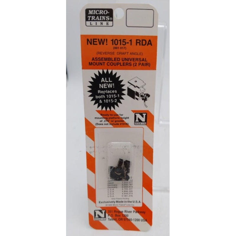 Micro-Trains 1015-1 N Scale 001 017RDA Assembled Universal Mount Couplers 2 Pair