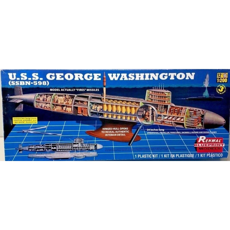 Revell 85-7820 1:200 U.S.S. George Washington (SSBN-598) Submarine Plastic Kit
