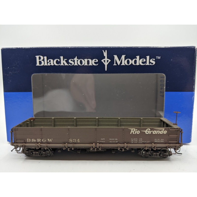 Blackstone Models B340554W HOn3 Scale D&RGW Weathered Drop Bottom Gondola #834 NIB