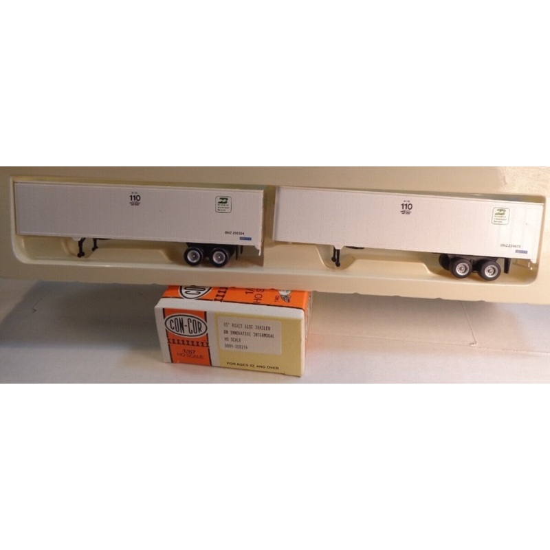 Con-Cor 0004-008214 HO BN Innovative Intermodal 45′ Rivet Side Trailer(Box of 2) NIB