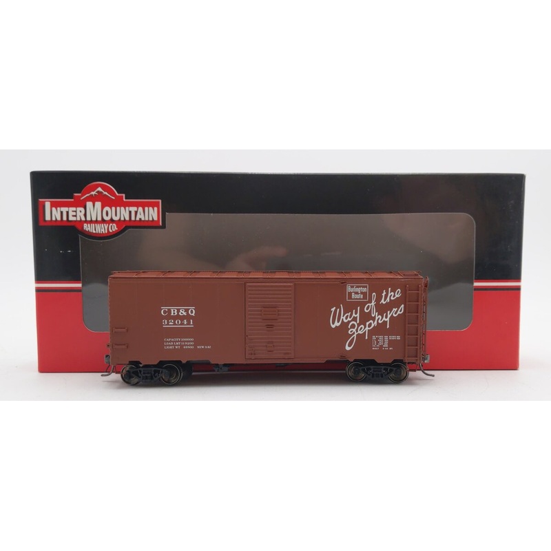 InterMountain 45802-25 HO Scale CB&Q 40′ Modified 1937 AAR Boxcar #32041 EX/Box