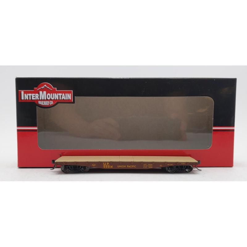 InterMountain RR-32314-27 HO Scale Union Pacific 42′ Fishbelly Flatcar #55514 LN/Box