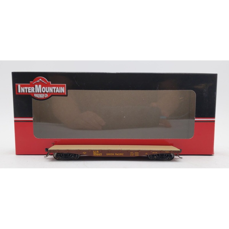 InterMountain RR-32314-28 HO Scale Union Pacific 42′ Fishbelly Flatcar #55665 LN/Box