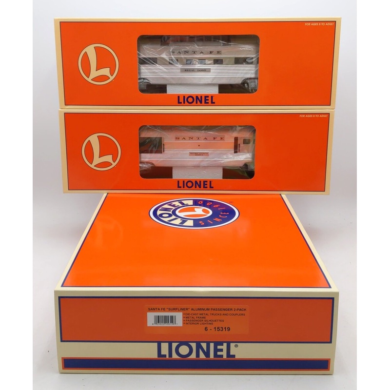 Lionel 6-15319 O Gauge Santa Fe Surfliner Passenger (Set of 2) NIB