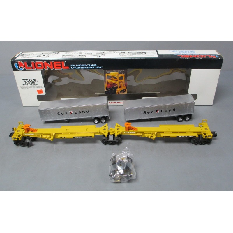 Lionel 6-16322 O Gauge TTUX Flatcar with 2 Sealand Trailers #16321, #16322 EX/Box