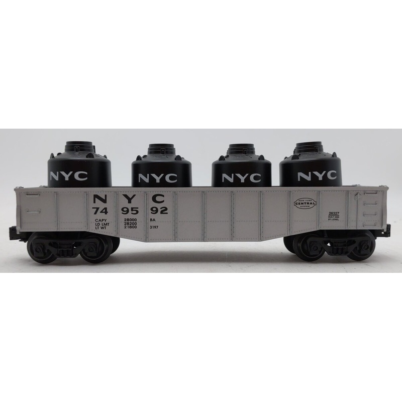 Lionel 6-26327 O Gauge New York Central Gondola w/Canisters #749592 EX