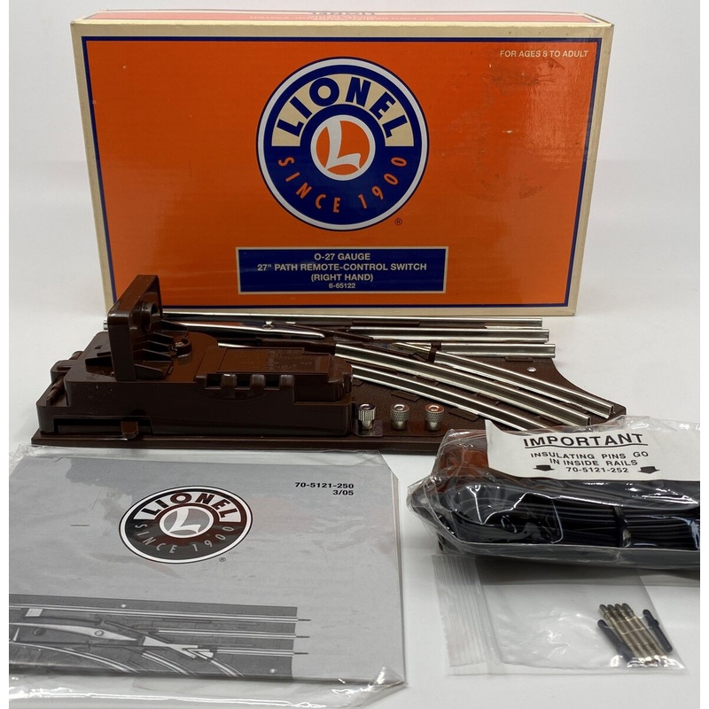 Lionel 6-65122 O 27 Right Hand Remote Control Switch Turnout LN/Box