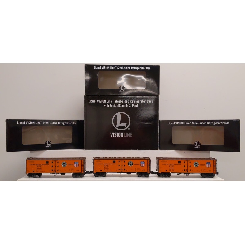 Lionel 6-83545 O VISIONLINE PFE Reefer Set w/One Operating Car (Pack of 3) EX/Box