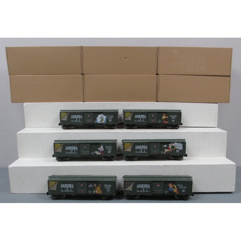 Menards 279-3101 O Gauge Military Boxcars w/ Nose Art (6-Pack) 3-Rail LN/Box