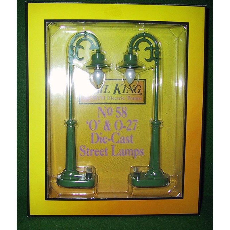 MTH 30-1057 #58 O Scale Single Arc Pea Green Lamp Set (Pack of 2) NIB