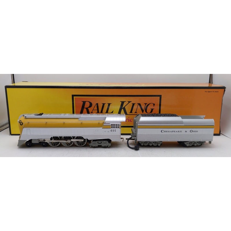 MTH 30-1161-0 4-6-4 C&O Streamlined Hudson Steam Locomotive w/PS1 #491 EX/Box