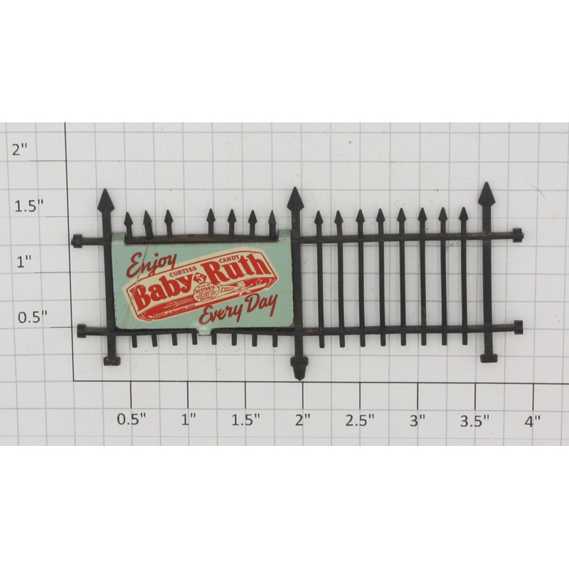 Lionel 156-5 2-Section Damaged Fence with Baby Ruth Sign