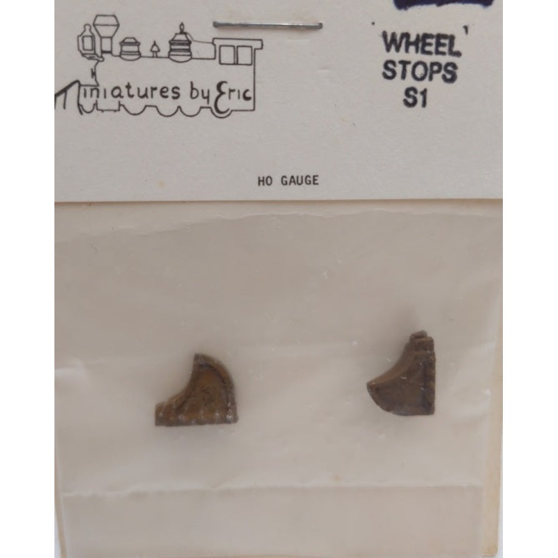 Miniatures By Eric S1 HO Scale Wheel Stops Brass Part (Pack of 2)
