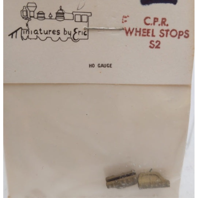 Miniatures By Eric S2 HO Scale C.P.R. Wheel Stop Brass Part (Pack of 2)