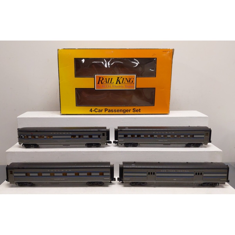 MTH 30-67344 O Gauge New York Central 60′ Streamlined 4-Car Passenger Set EX/Box
