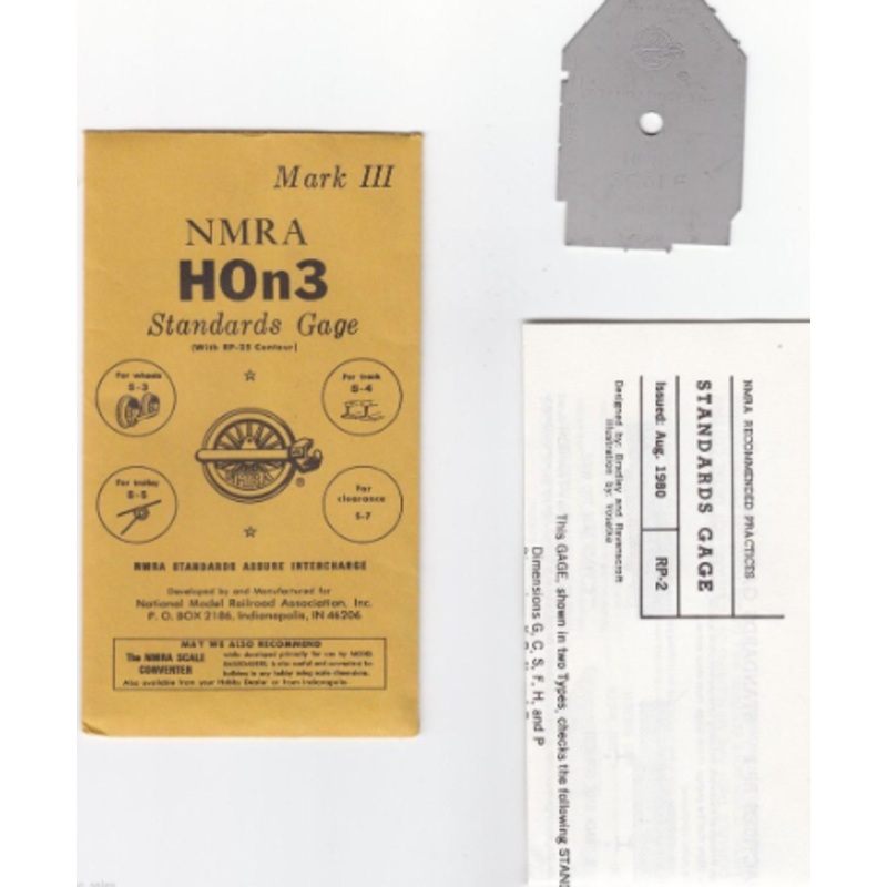NMRA Mark III HOn3 Standards Gage w/RP-25 Contour)