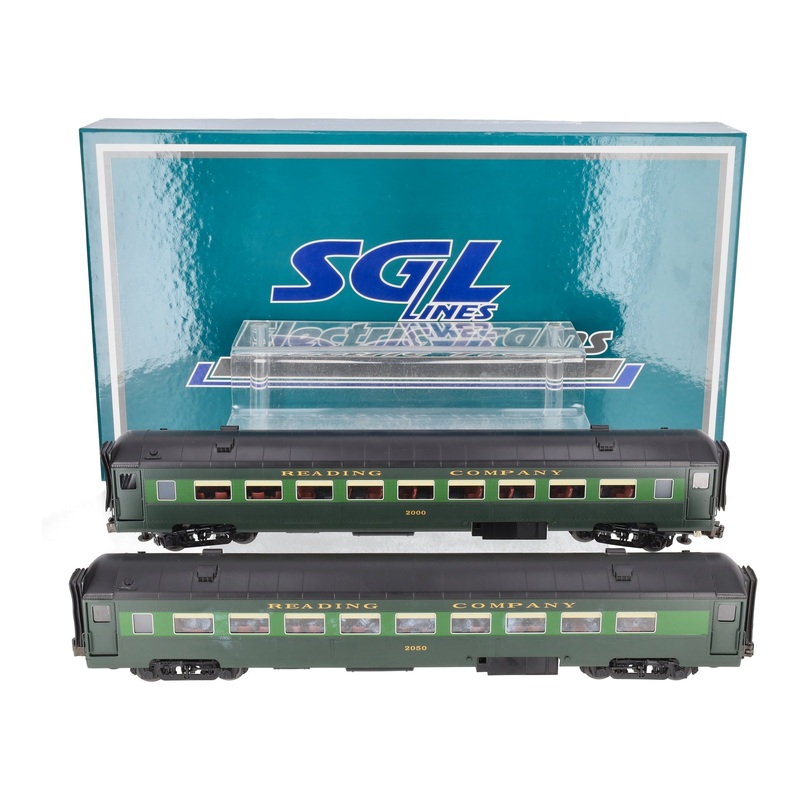 SGL Trains 2050 O Gauge BRASS Reading Schuylkill 2-Car Passenger Set LN/Box