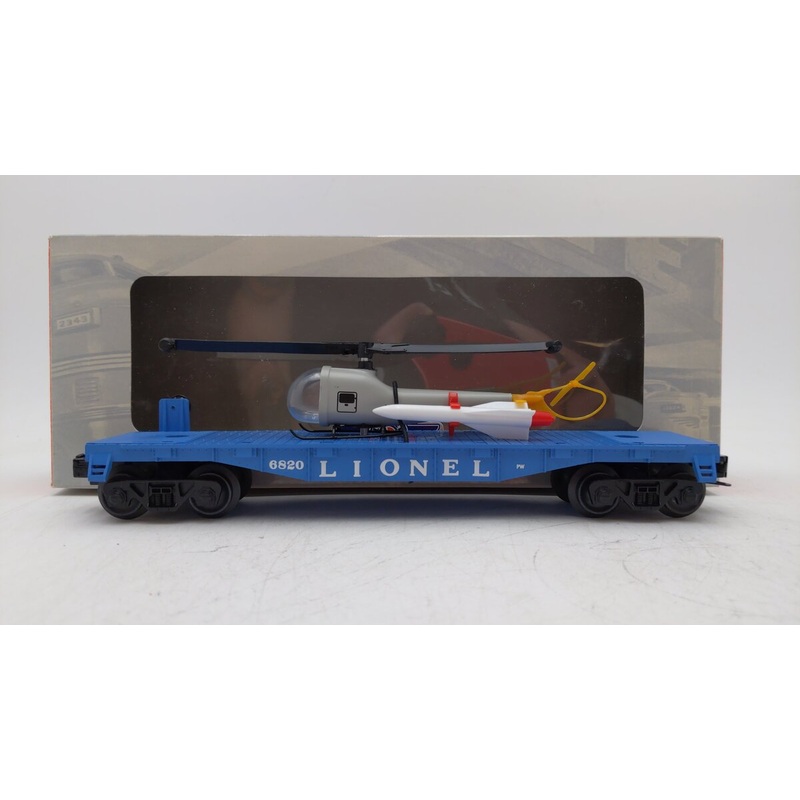 Lionel 6-27935 O Gauge Flat Car w/ Helicopter & Little John Rockets #6820 EX/Box