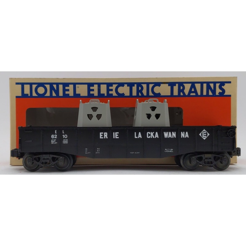 Lionel 6-6210 O Gauge Erie Lackawanna Gondola w/ Radioactive Containers EX/Box