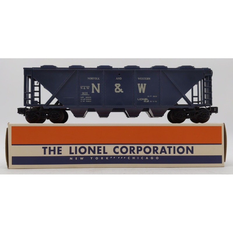 Lionel 6-9135 O Gauge Norfolk & Western Covered 4-Bay Hopper LN