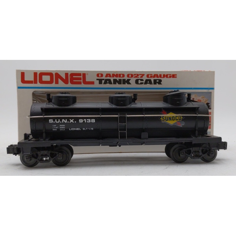 Lionel 6-9138 O Gauge Sunoco Triple Dome Black Tank Car LN/Box