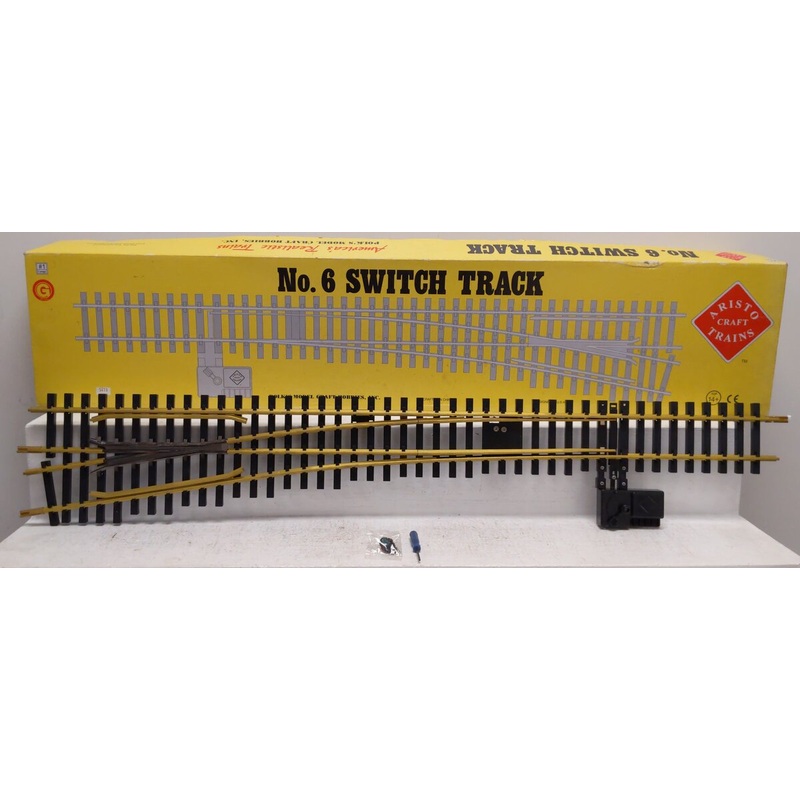Aristo-Craft 30340 G Scale # 6 Brass Left Hand Manual Switch Turnout EX/Box