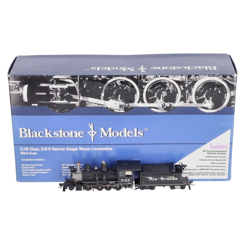 Blackstone Models 310201S HOn3 DRGW C-19 2-8-0 Steam Locomotive w/Sound/DCC #345 NIB