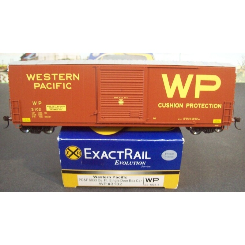 ExactRail EE-3102-5 HO Western Pacific PC&F Cu.Ft. Single Door Boxcar #3102 NIB