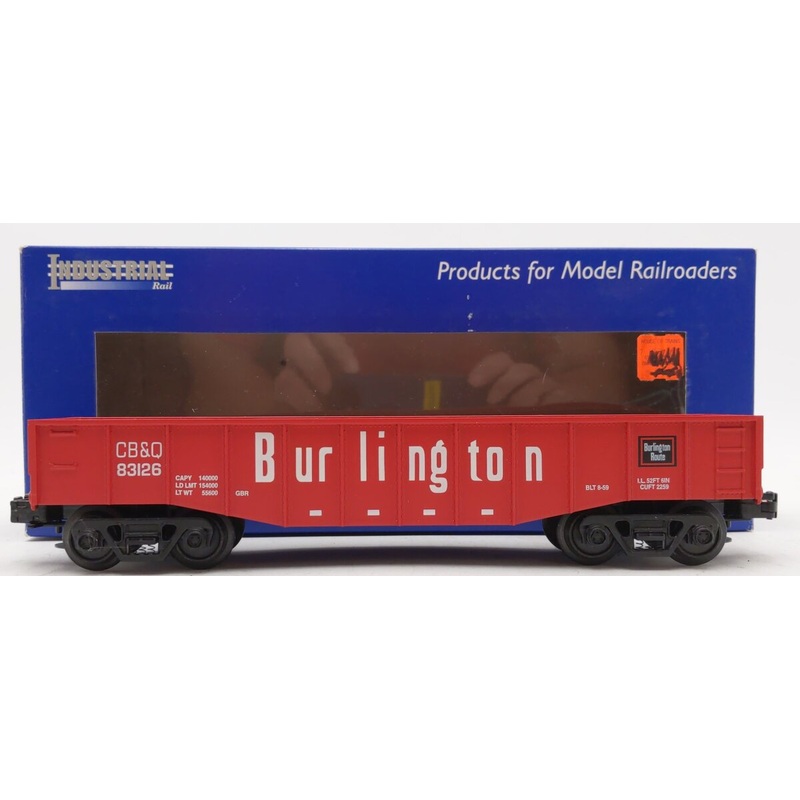 Industrial Rail 5003 O Gauge  Burlington Route Gondola #83126 LN/Box